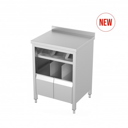 TABLE TO HOLD PACKING BUCKETS AND NAPKINS